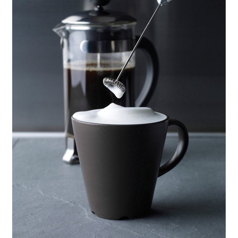 Compact Stainless Steel Handheld Milk Frother with Stand