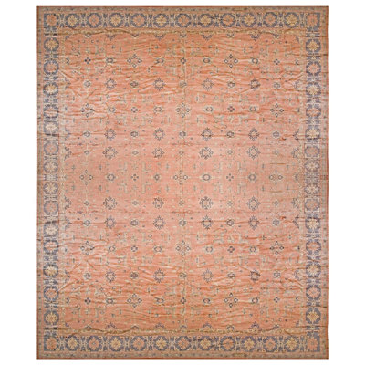 Tapis turc Oushak élégant à motif géométrique