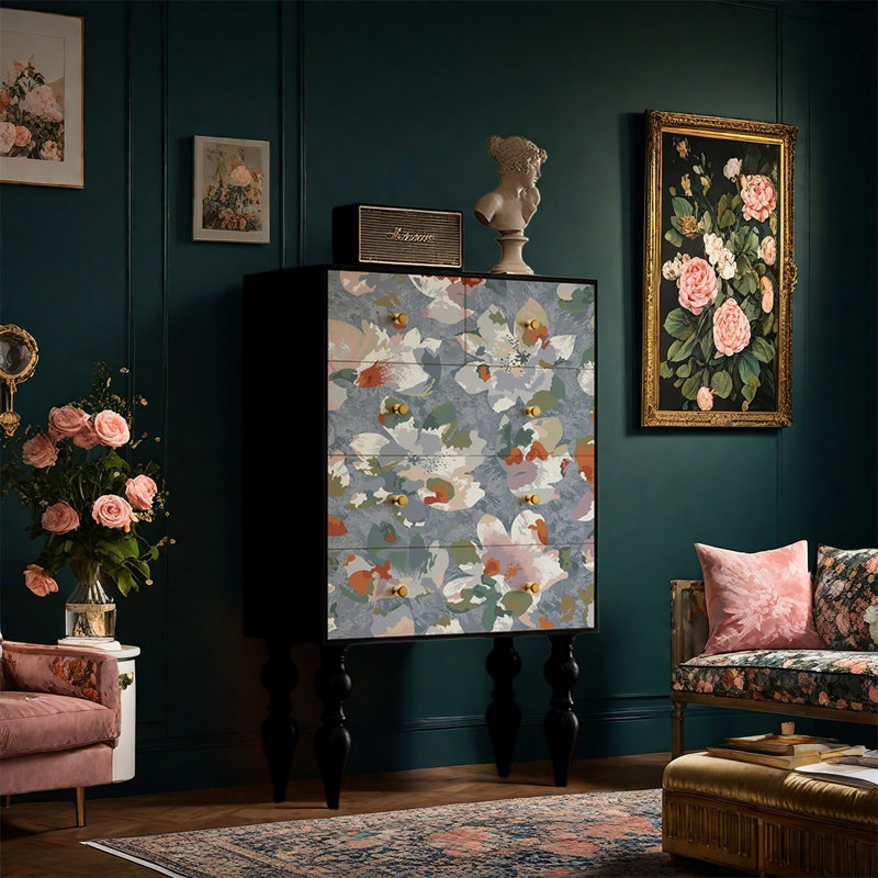 Armoire de rangement décorative en bois de pin