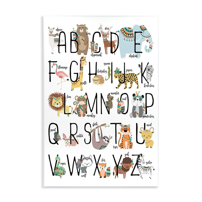 Plaque murale Boho Animal ABCs, H 15 po x l 10 po