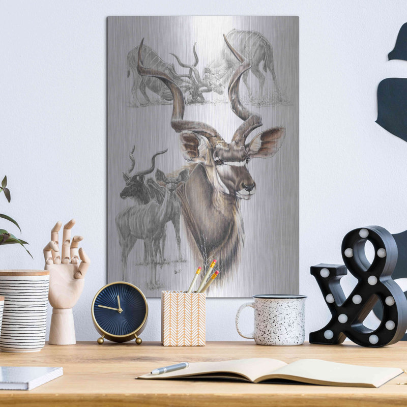 «Kudu» par Barbara Keith - reproduction sur métal, L 12 po x H 16 po