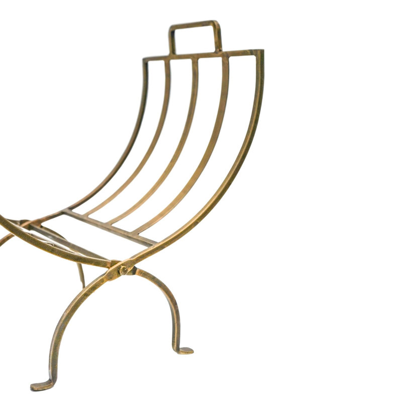 Linear Log Basket Brass H48.5Cm
