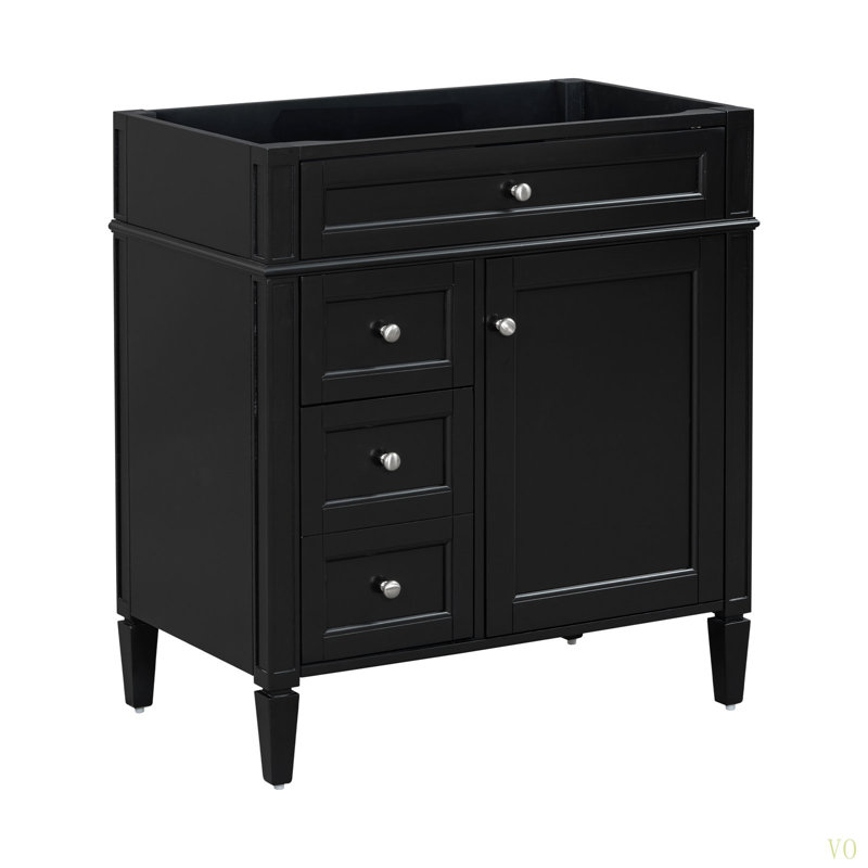 Meuble-lavabo de salle de bain de 30 po sans lavabo supérieur, armoire de rangement moderne avec 2 tiroirs et un tiroir rabattable (BASSIN INCLUS)