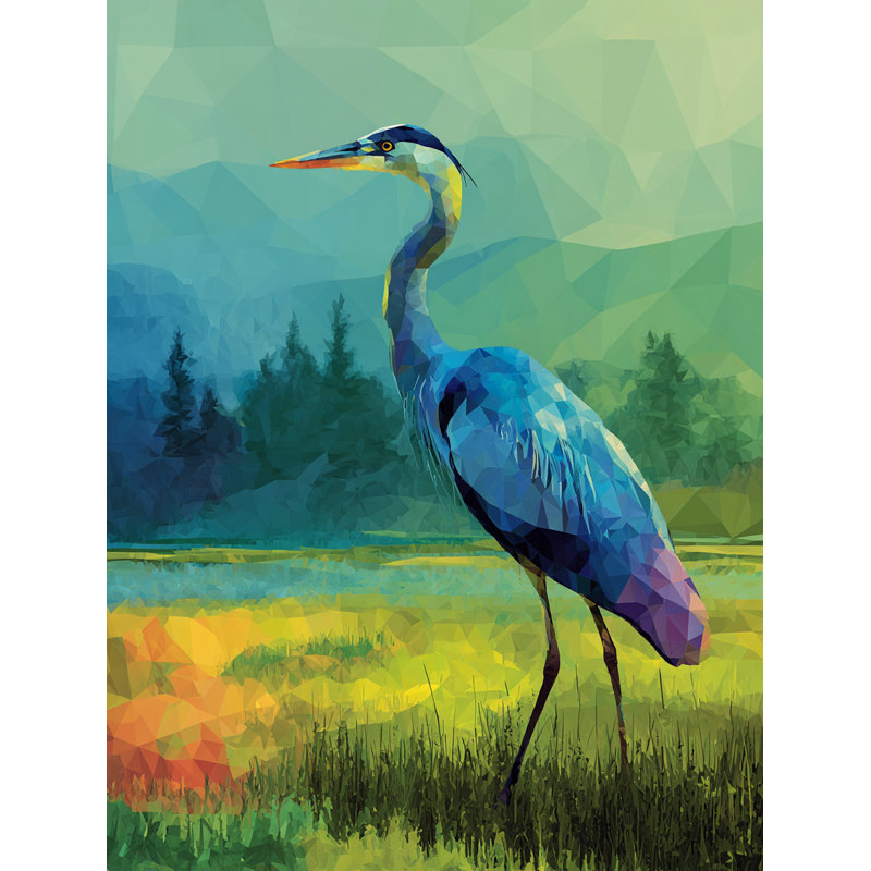 Tidal Grace Heron - Wrapped Canvas Wall Art, 24" H x 16" W