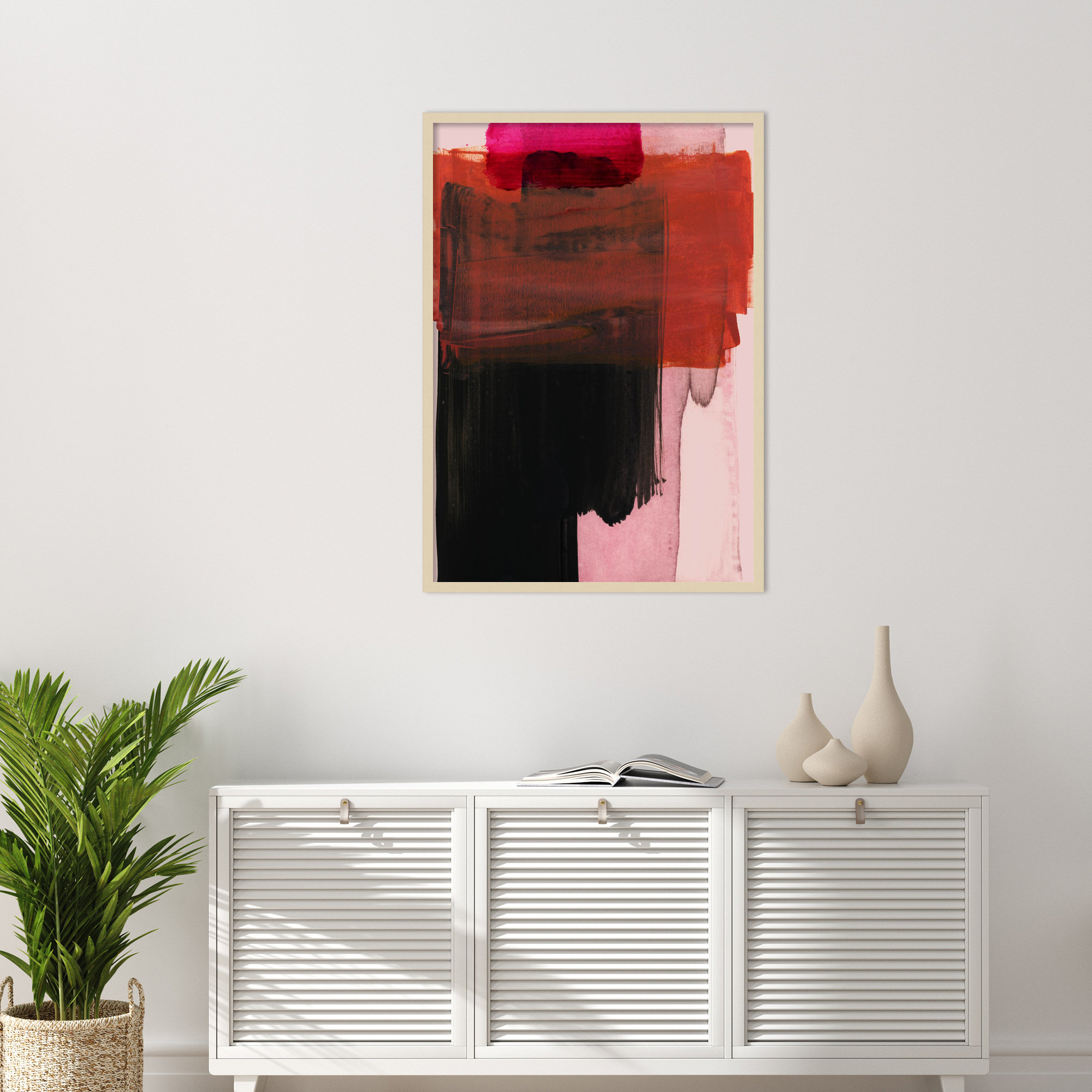 Abstract Painting XXI by Iris Lehnhardt Wood Framed Wall Art Print, Brown, 41" H x 29" W