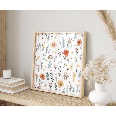 Floral, fleurs sauvages, impression d'art scandinave sans cadre