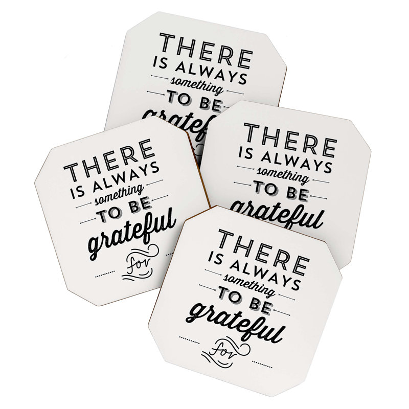 Wood 4 Piece Coaster Set
