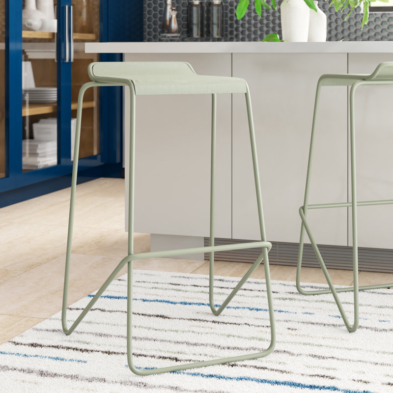 Ready Stacking Stool, Bar Stool (30" Seat Height), Gray Green
