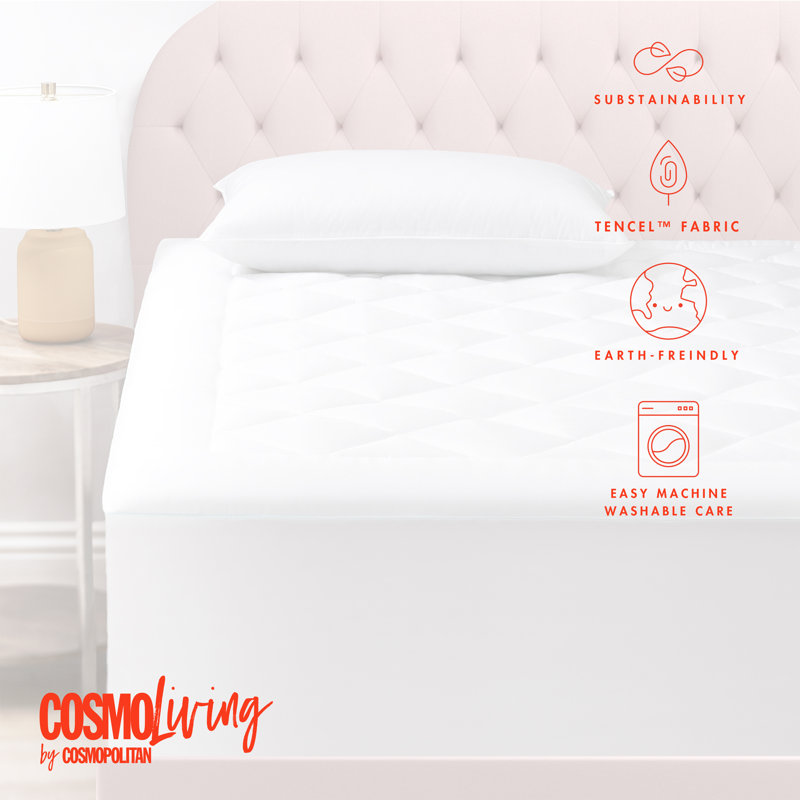 Full Size White Tencel Down Alternative Mattress Pad