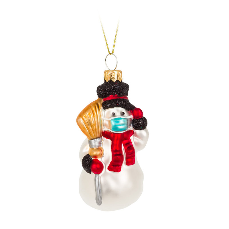 Ornement suspendu bonhomme de neige en masque