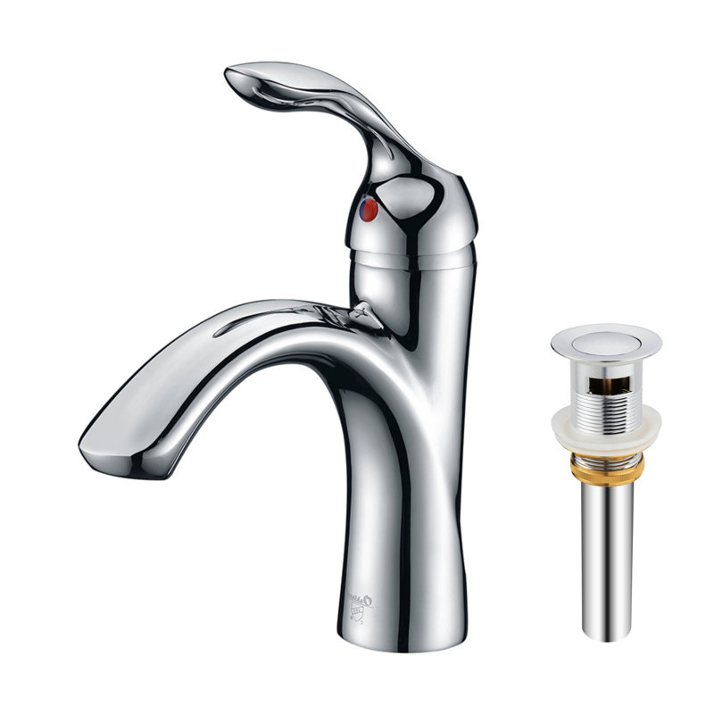 Single Hole Bathroom Faucet with Drain, Single Handle Bathroom Faucet with Pop Up Drain Stopper, Chrome