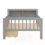 Lit simple avec rangement pour tête de lit, tiroirs sous le lit et garde-corps à trois côtés pour plus de sécurité-2132850781
