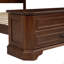Grand lit de style campagnard avec tête de lit et banc de rangement avec 2 grands tiroirs, lit en bois de pin avec cadre de lit renforcé