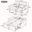 Lit convertible convertible, fauteuil ajustable surdimensionné avec trois ports USB pour les petits espaces-2052553933