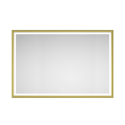 Miroir de salle de bain mural 72 po x 48 po en aluminium brossé à DEL