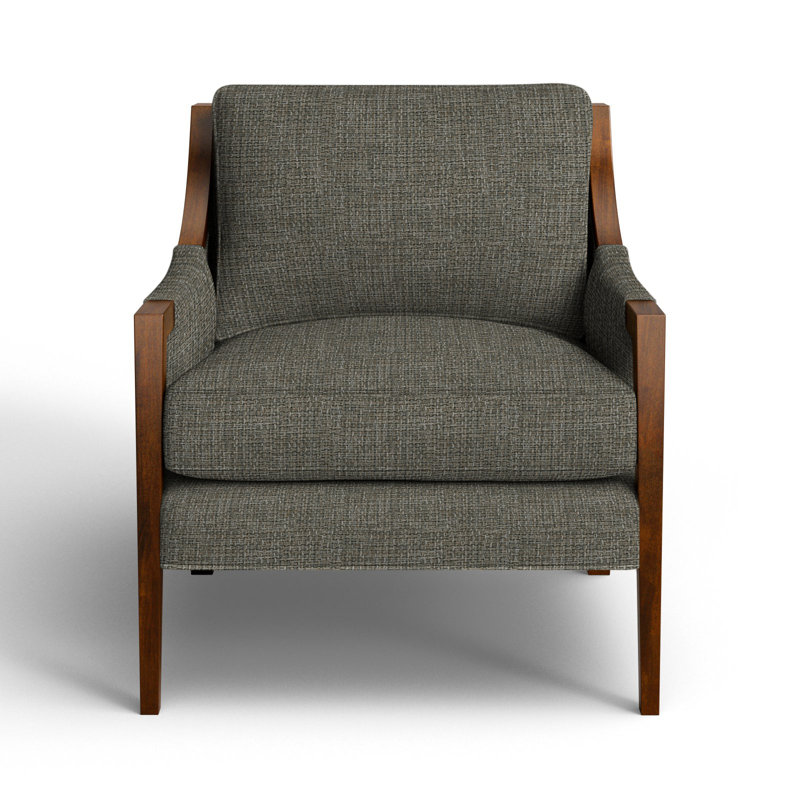 Mikel Upholstered Armchair, Drusky Gray Performance
