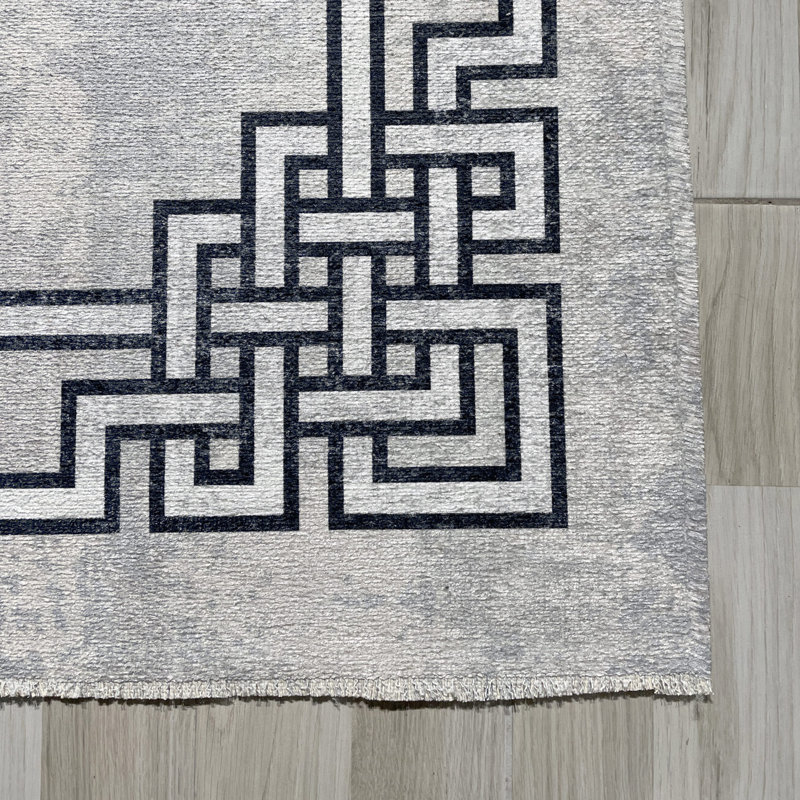 Tapis Zyir avec envers antidérapant, Rectangle 4 pi x 5 pi 11 po
