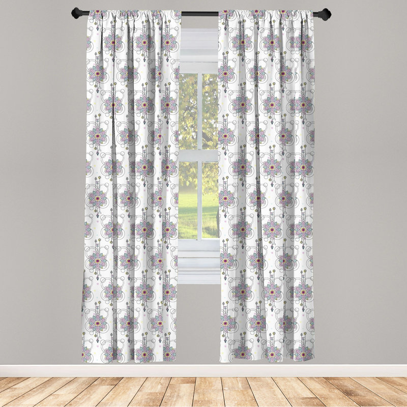 East Urban Home Floral Semi-Sheer Rod Pocket Sliding Panel, 28" x 95"