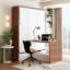 Lit escamotable double avec bureau pliable-806899280