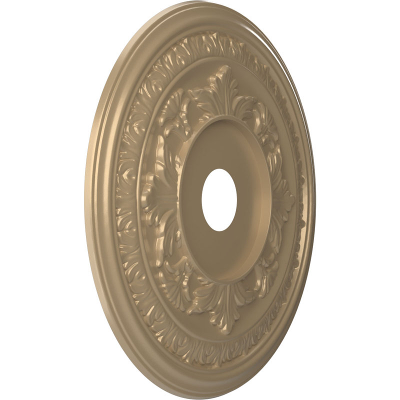 Médaillon de plafond en PVC thermoformé Baltimore, H 22 po x l 22 po x P 1 po, Brume métallique universelle Universal