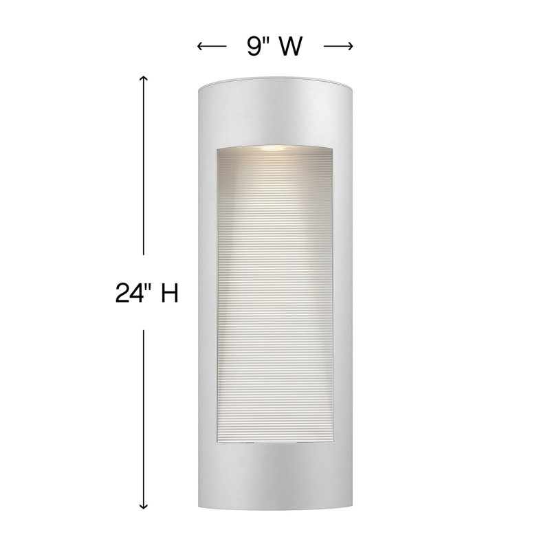 Luna LED 2-Light Outdoor Flush Mount, Halogen, Titanium, 24" H x 9" W x 4" D