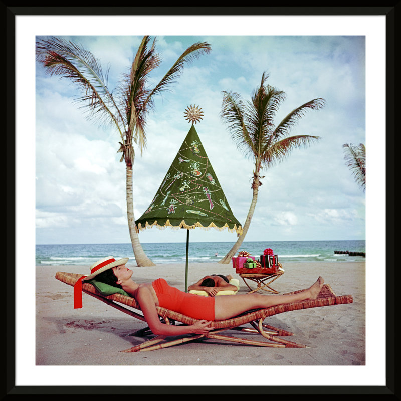 Palm Beach IdyII Print by Slim Aarons, Black, 17"H x 17"W x 1.75"D