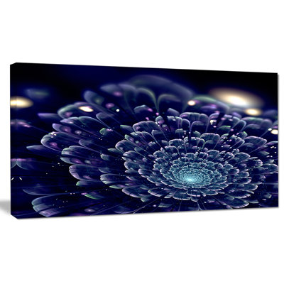 « dark blue abstract fractal fleur », impression sur toile tendue