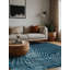 Tapis bleu lavable à la machine-1392083026