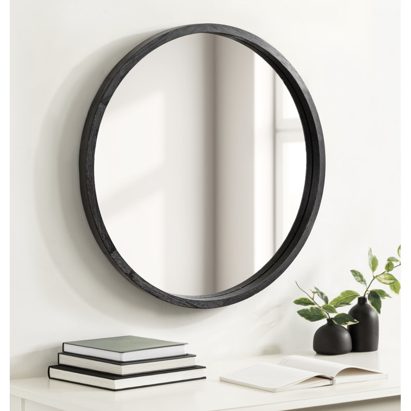 Shivai Round Mirror, Black