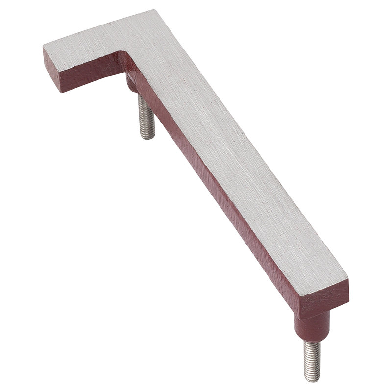 l 4 pi 5 po x Numéro de maison à fixation flottante, 1, Nickel satiné / rouge brique