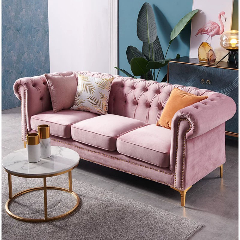 Canapé en flanelle de luxe American Light, Rose