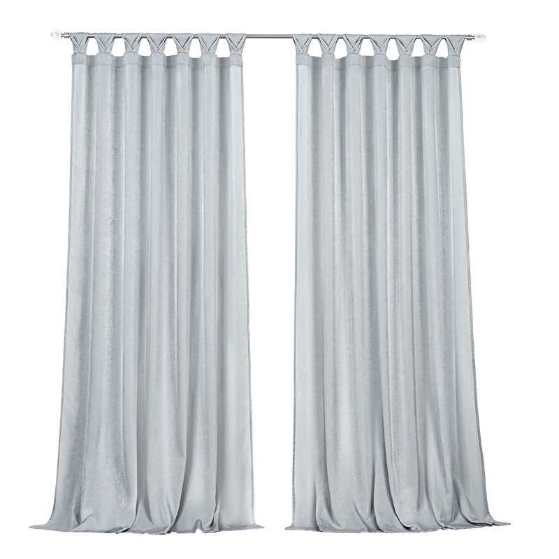 Cathirine Semi Sheer Curtain Pair, Gray, 52" W x 63" L