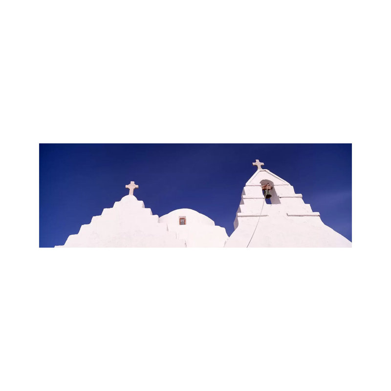 Low Angle View of a Church, Mykonos, Cyclades Islands, Greece #2 1 Piece Wrapped Canvas Panoramic Wall Art