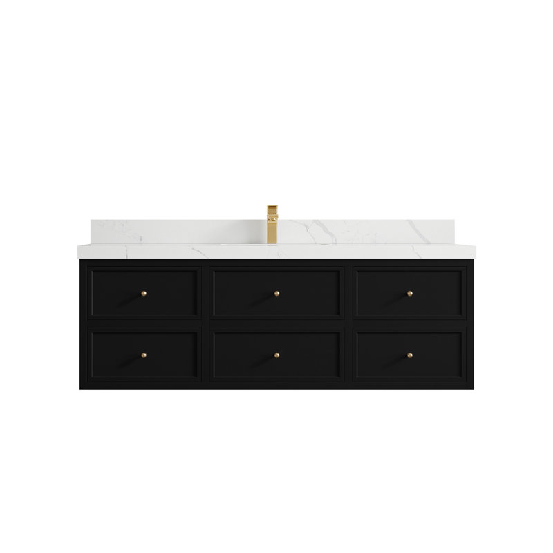 Ensemble de meuble-lavabo simple 60 po Roswell, Calacatta Laza
