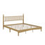 Structure de lit très grand classique en bois avec tête de lit en forme de gourde, lit plateforme rétro avec base en lattes de bois-95057808