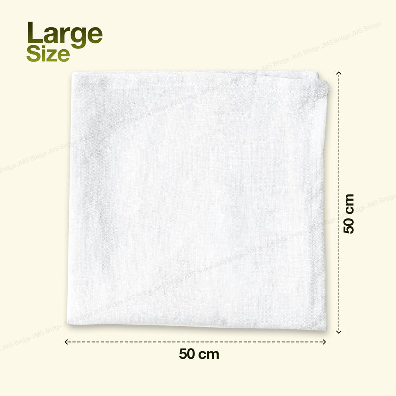 4Pc White Cotton Blend Napkins
