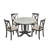 Rectangular Modern Dining Set with Solid Wood Chairs and MDF Tabletop, Seats 4, Soft Gray