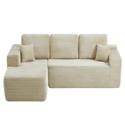 Left L Shaped Sectional Couch (Beige)