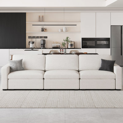 Hymes 101.5'' Wide 3-Seat Sofa Modular Sectional Sofa Apartment Storage Couch With Detachable Cushion Cover