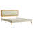 Delaylah Bed Frame, with Rattan-Like Adjustable Upholstered Headboard, Boho Style-1757219789