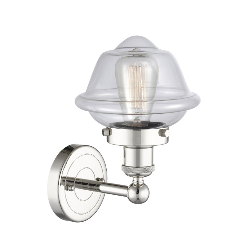 Wimer Armed Sconce, Clear, Polished Nickel