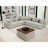 5-Piece Modern Minimalist Soft-Upholstered Sectional With Pillow Back