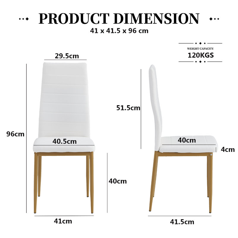 15.6cm H Upholstered Side Chair in White