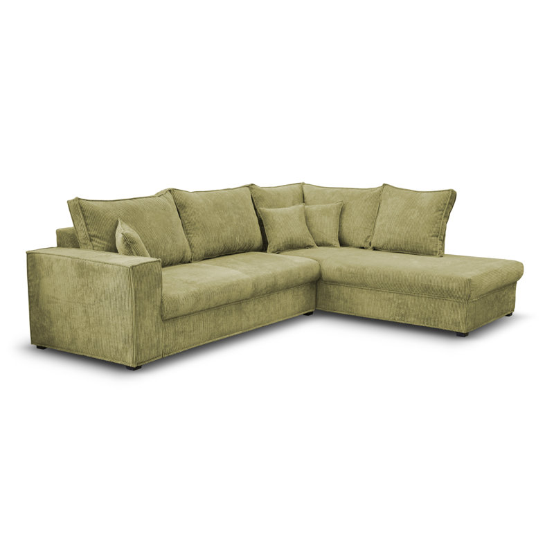 Alova 4 Seater Corner Sofa, Aligned to the right, Green