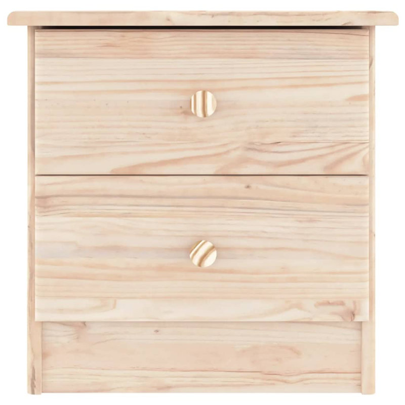 Veloute 13.8'' W Solid Wood Nightstand, Natural, 3 drawers