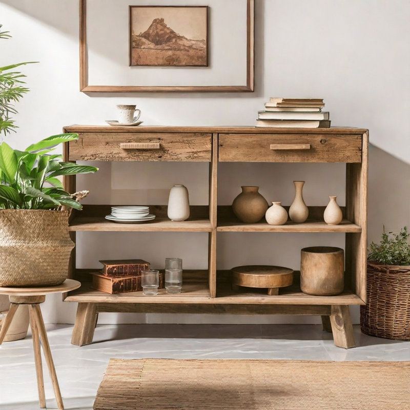 Buffet rustique en vieux pin rétro