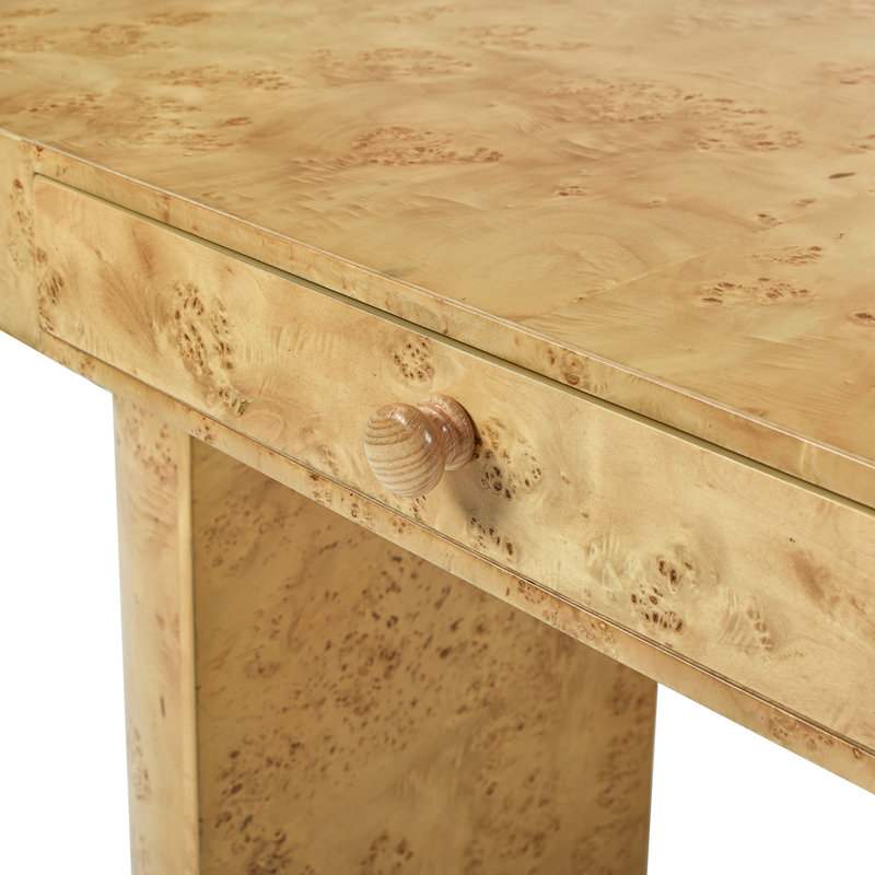 Hurston Oval Computer Desk, Natural Brown