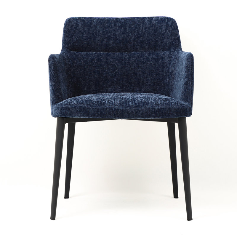 Jahnke Earle Upholstered Dining Arm Chair, Dark Navy Blue