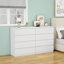 Commode 4 tiroirs, commode de rangement moderne, commode blanche 31,5 po pour garde-robe avec poignée, organisateur de commode pour chambre à coucher, salon, blanc-129865254