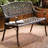 Emberto Balkene Home Cast Aluminum Bench, Sturdy Bench-Basketweave Design - Antique Bronze Finish